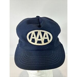 Vintage AAA Triple A Mesh Hat Cap Snap Back Blue Thin Mesh Trucker 1980's USA